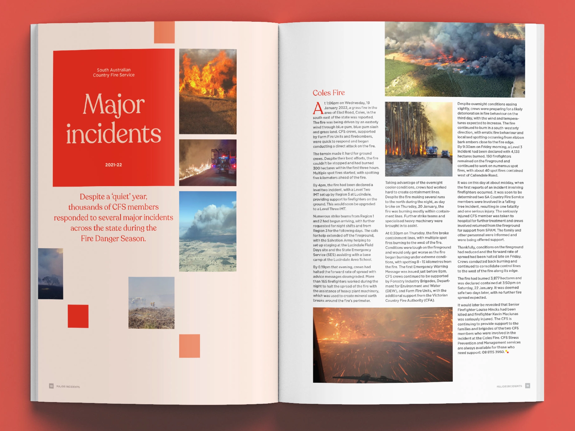 South Australian Country Fire Service (SACFS) - yearbook internal spread 2022