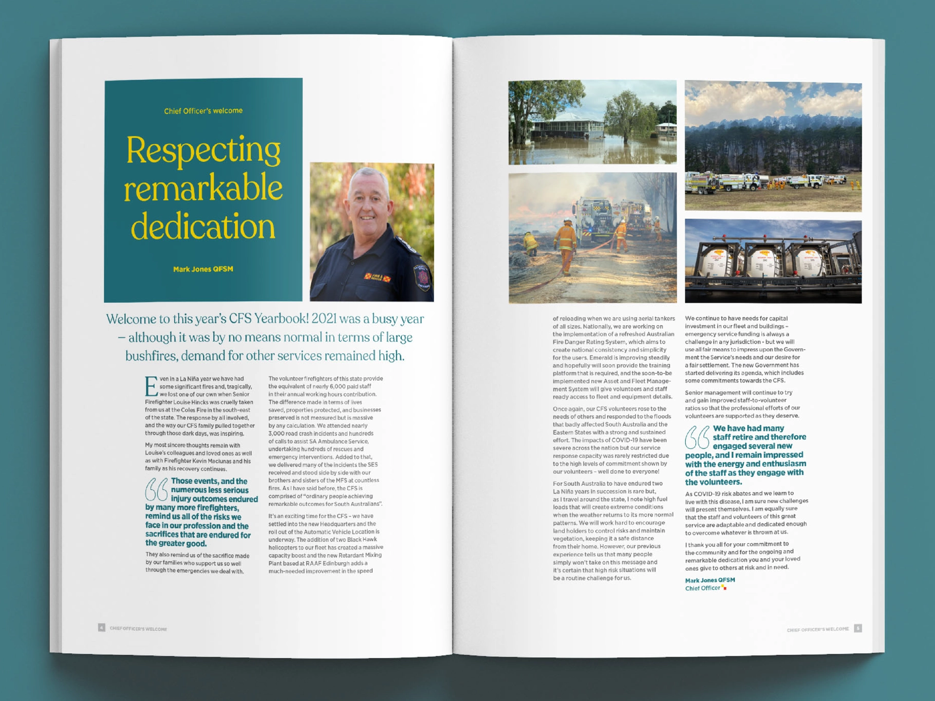 South Australian Country Fire Service (SACFS) - yearbook internal spread 2022