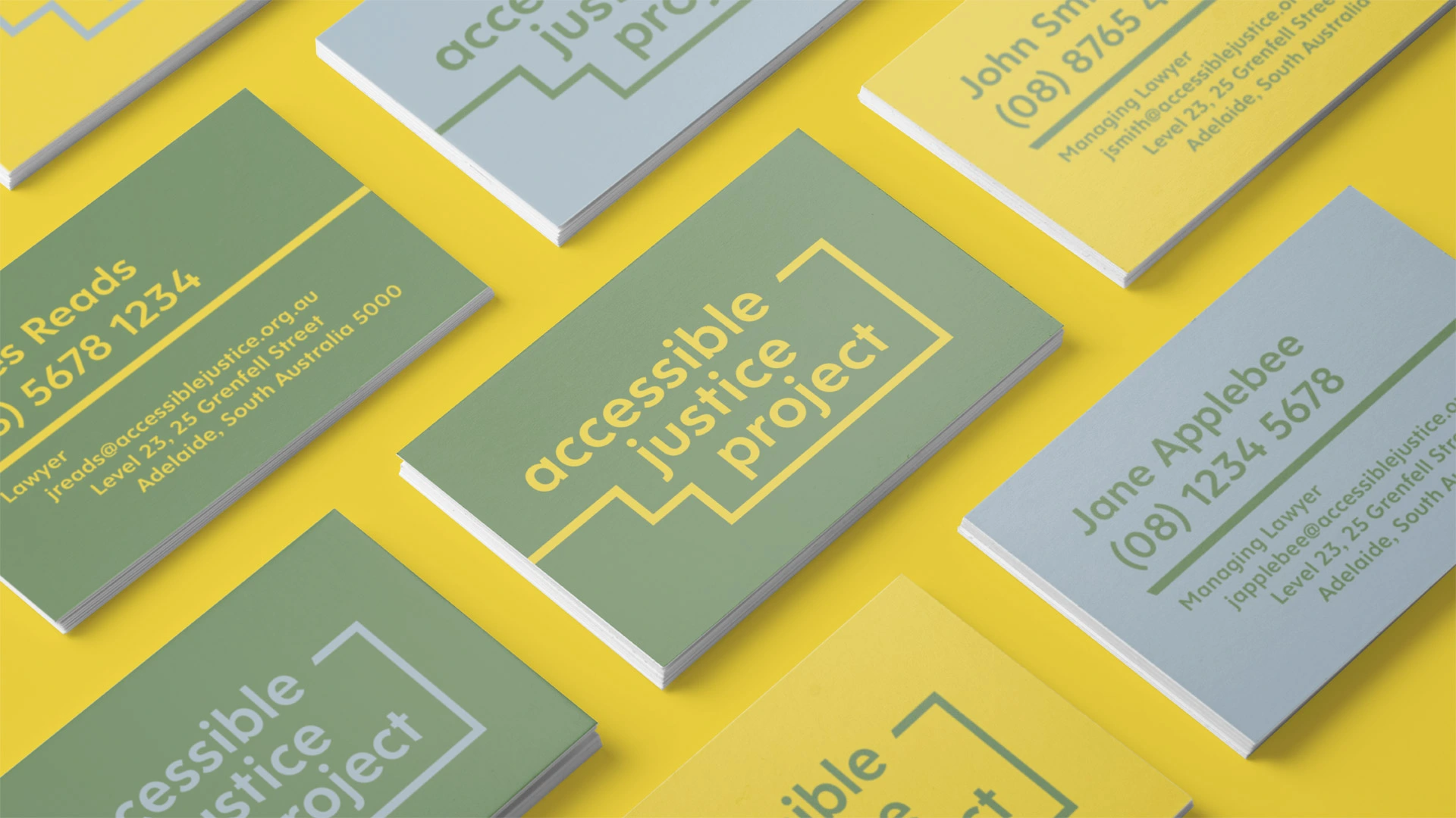 Accessible Justice Project business cards