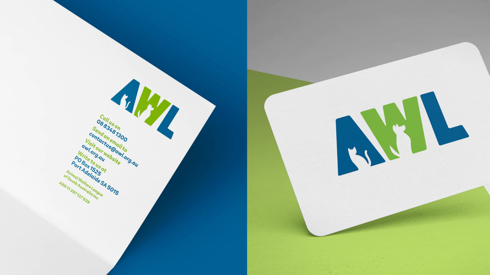 Animal Welfare League letterhead and business card