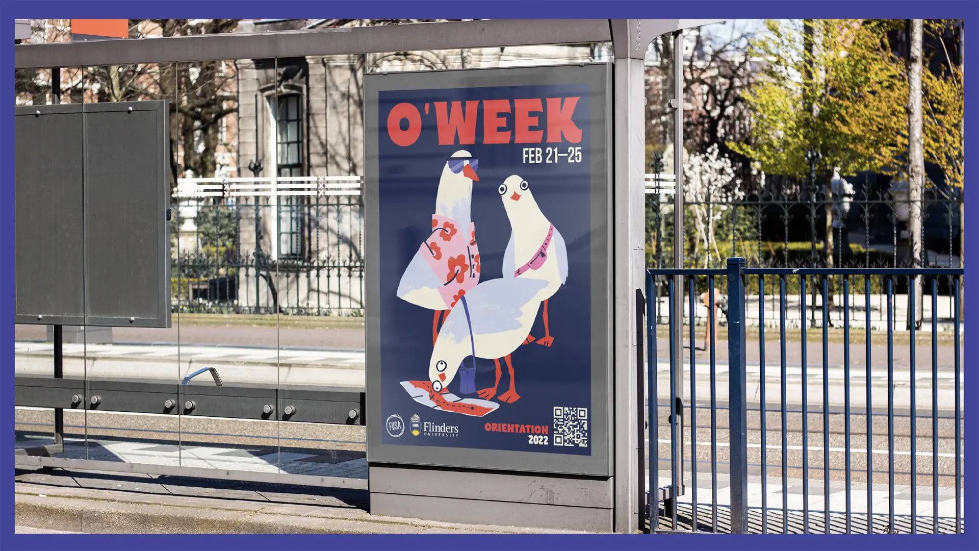 Flinders Orientation Week Bus Stop Signage