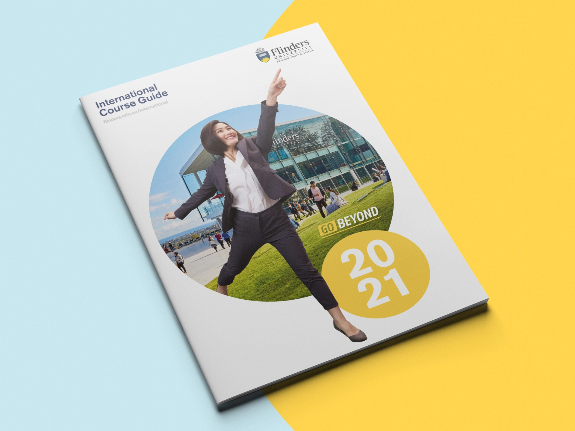 Flinders University International Course Guide cover design