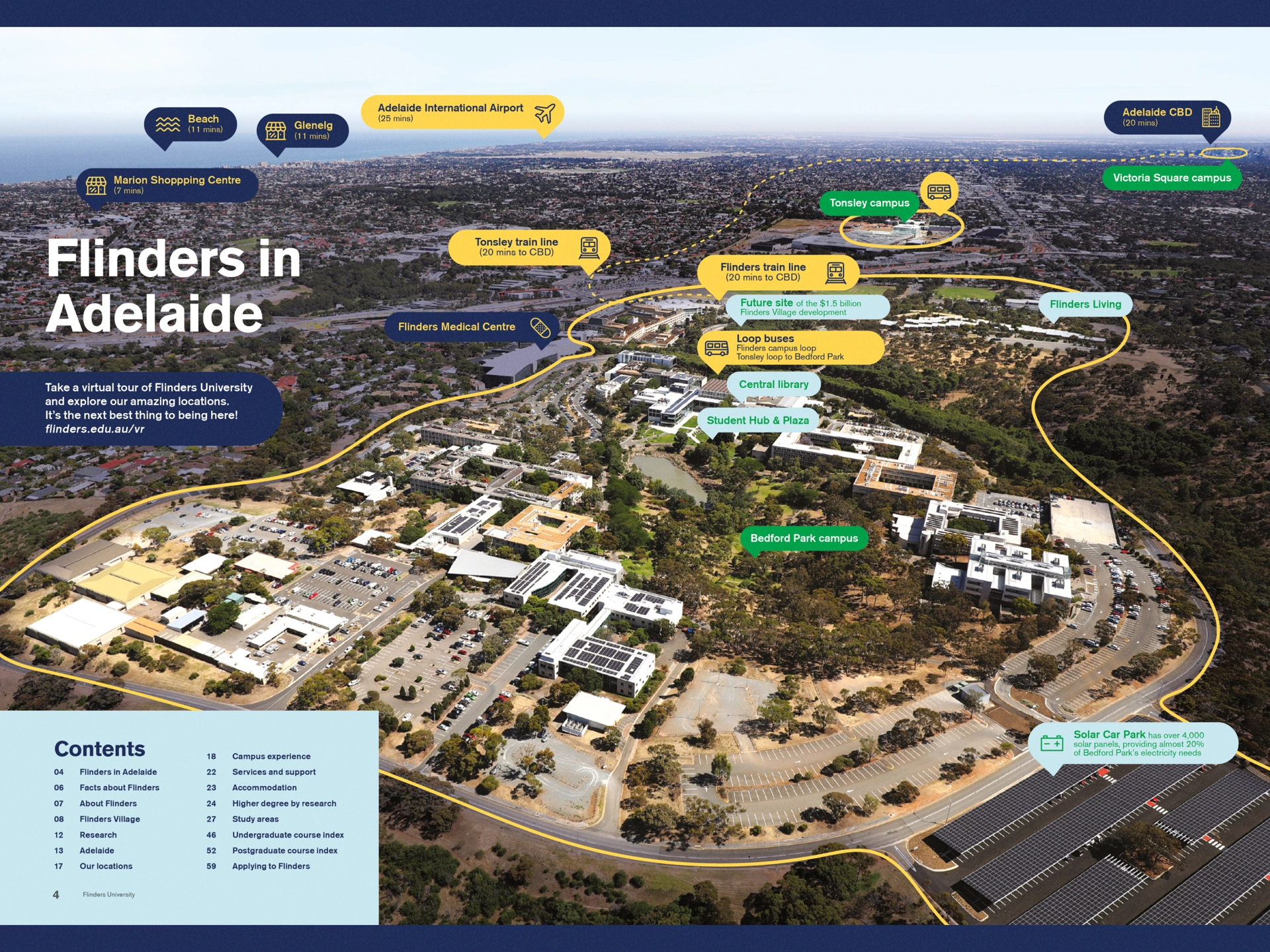 Flinders University International Course Guide map design