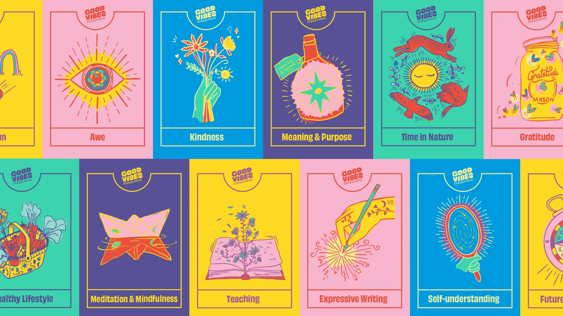 Good Vibes Experiment mental health tactics posters