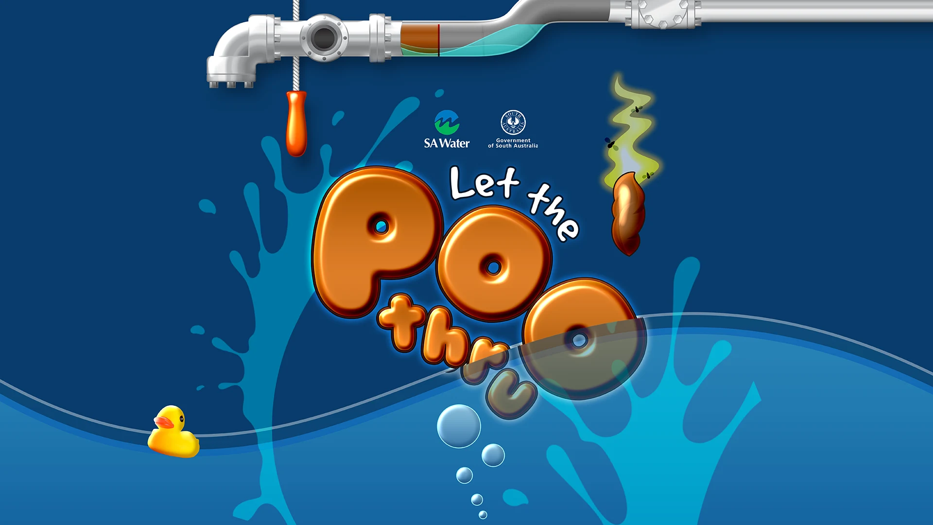 Let the Poo Thru by SA Water brand and logo