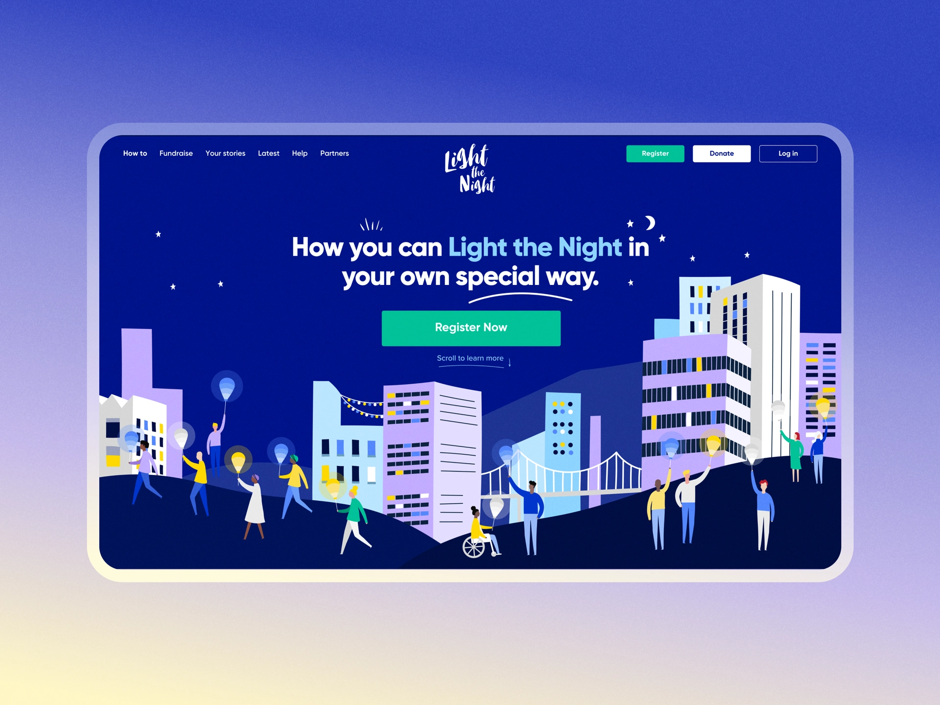 Light the Night website how to page